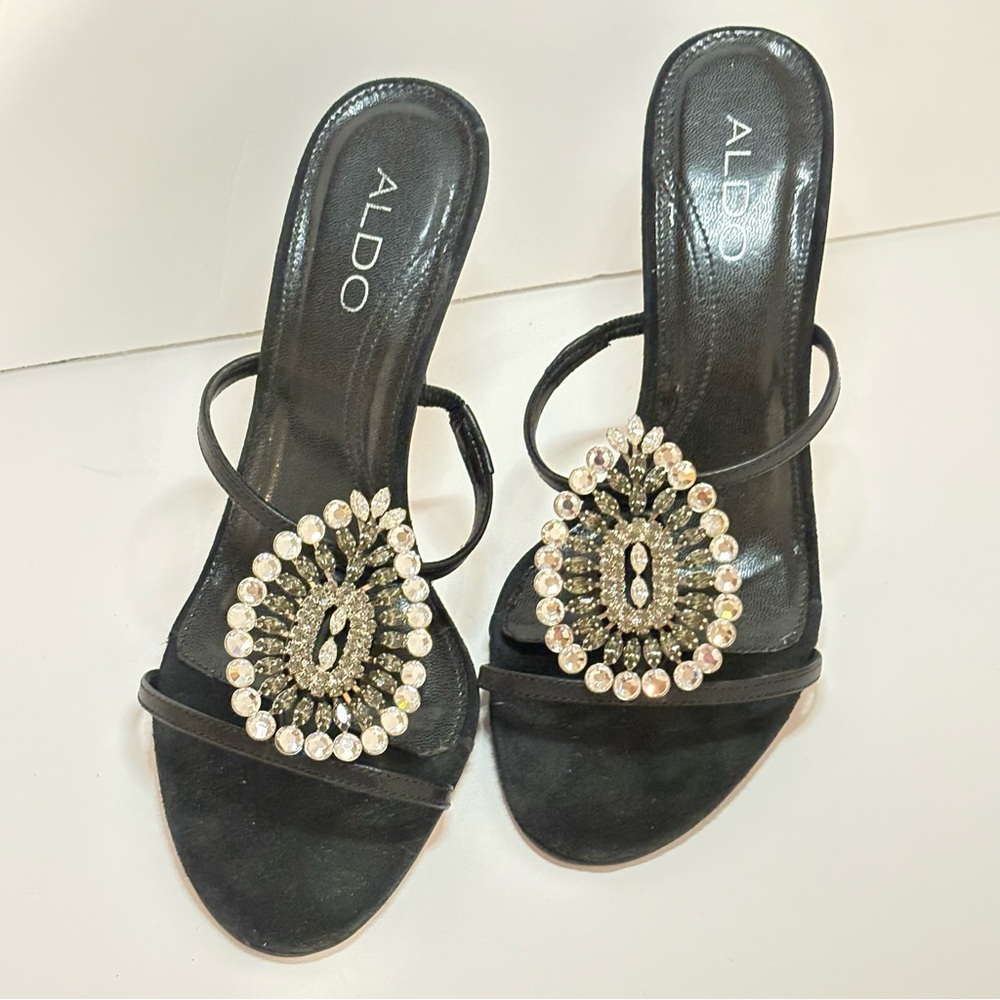 Aldo Black Crystal Embellished Heels - Picture 6 of 6